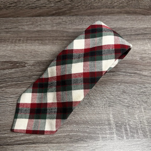 Polo Ralph Lauren Tie Plaid Check Cotton Made USA Preppy Y2K Hand‎ Made Business - Picture 1 of 5
